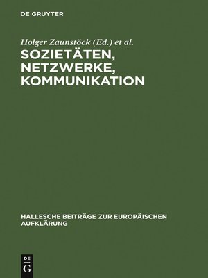 cover image of Sozietäten, Netzwerke, Kommunikation